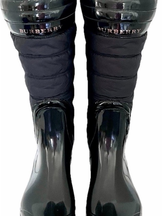 Burberry Shoes - Burberry Black Quilted Patent Knee-High Boots